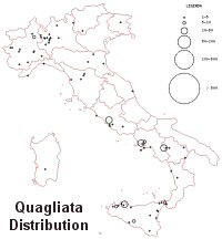 Quagliata distribution in Italy