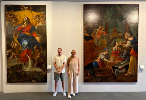 Justin & Emme Quagliata with Giovanni painting.